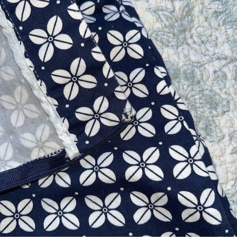 DownEast Blue and White A-Line Skirt Knee-Length (1-140) - Picture 11 of 13